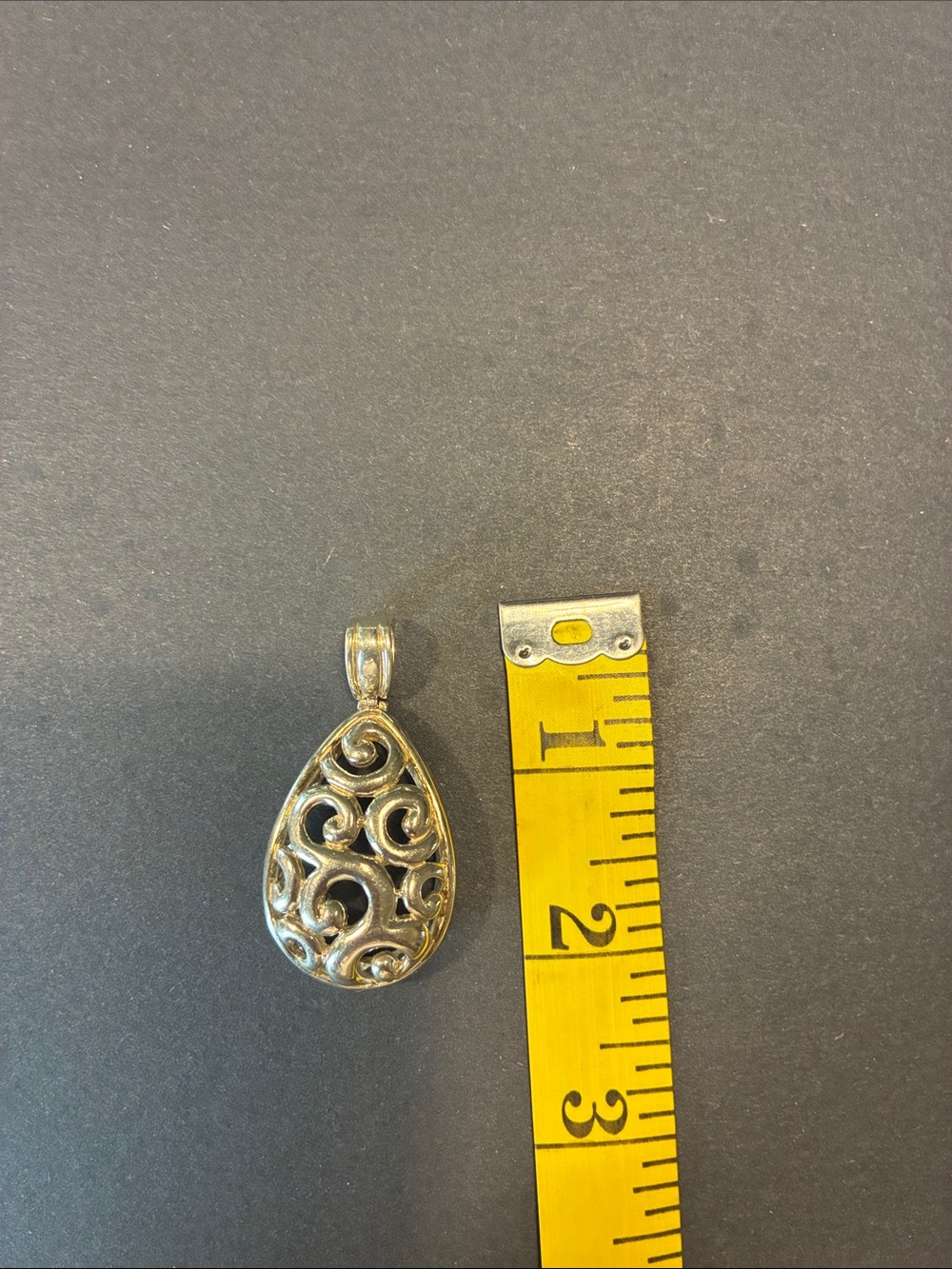 Sterling Silver Filigree Teardrop Pendant in Silver